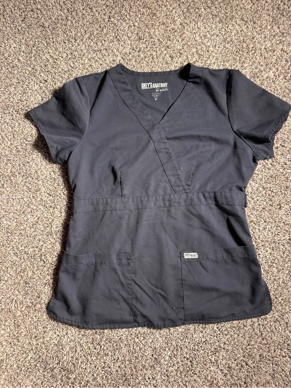 Grey's Anatomy Black V-Neck Women's Scrub Top